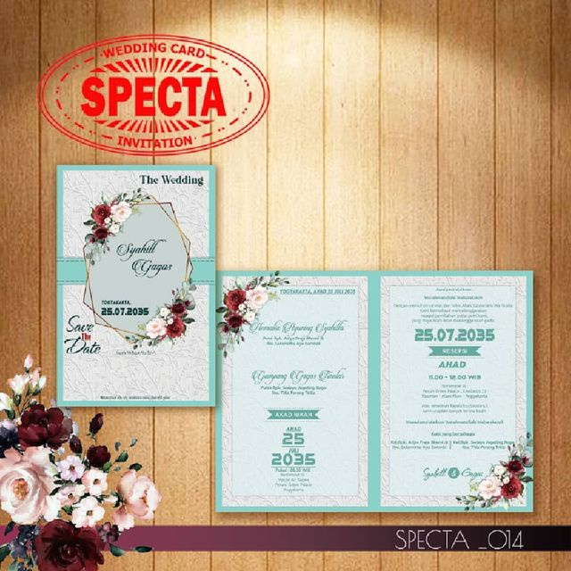 Blangko undangan pernikahan SPECTA 14 wedding simple murah