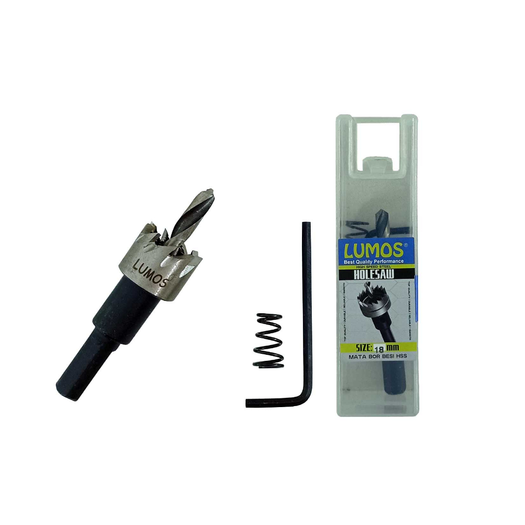 Hole Saw HSS LUMOS 18mm / HoleSaw Besi 18mm / Mata Bor Besi 18 mm HSS