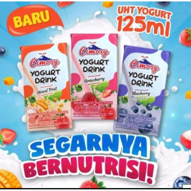

yogurt 125ml ada 3 rasa blubery,strowbery mixfruit