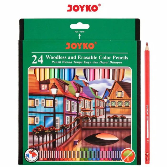 

Pensil warna joyko woodless 12/24 dapat dihapusnya