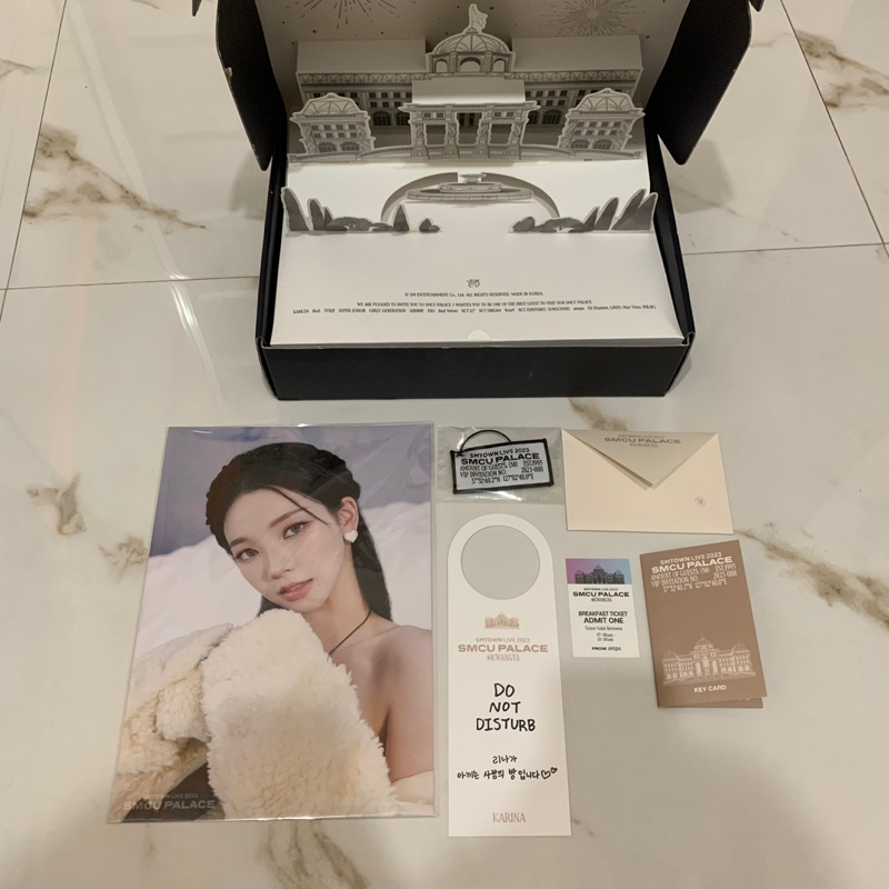 [ready stock] official aespa karina welcome kit smcu palace @ kwangya 2022