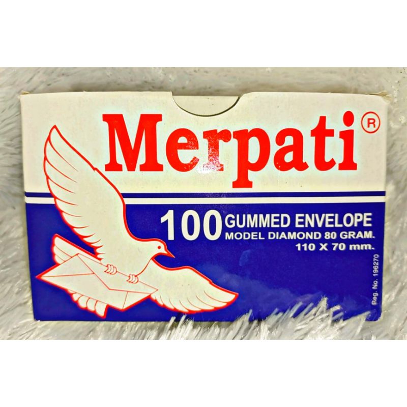 

AMPLOP MERPATI DIAMOND 80G SIZE 110 X 70 MM ISI 100 PCS