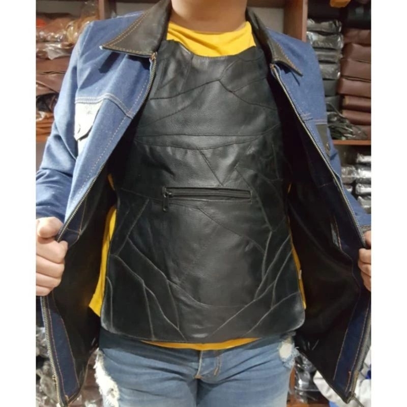 Rompi kulit pelindung dada bermotor rompi kulit