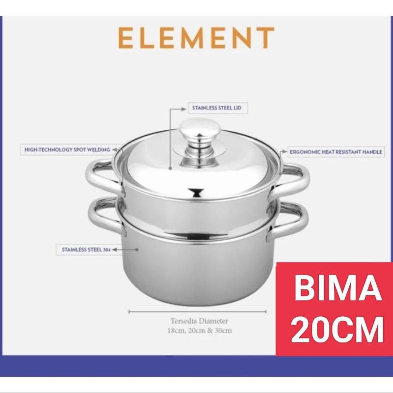 BIMA ELEMENT PANCI KUKUS 20CM B200120SS POT STEAMER