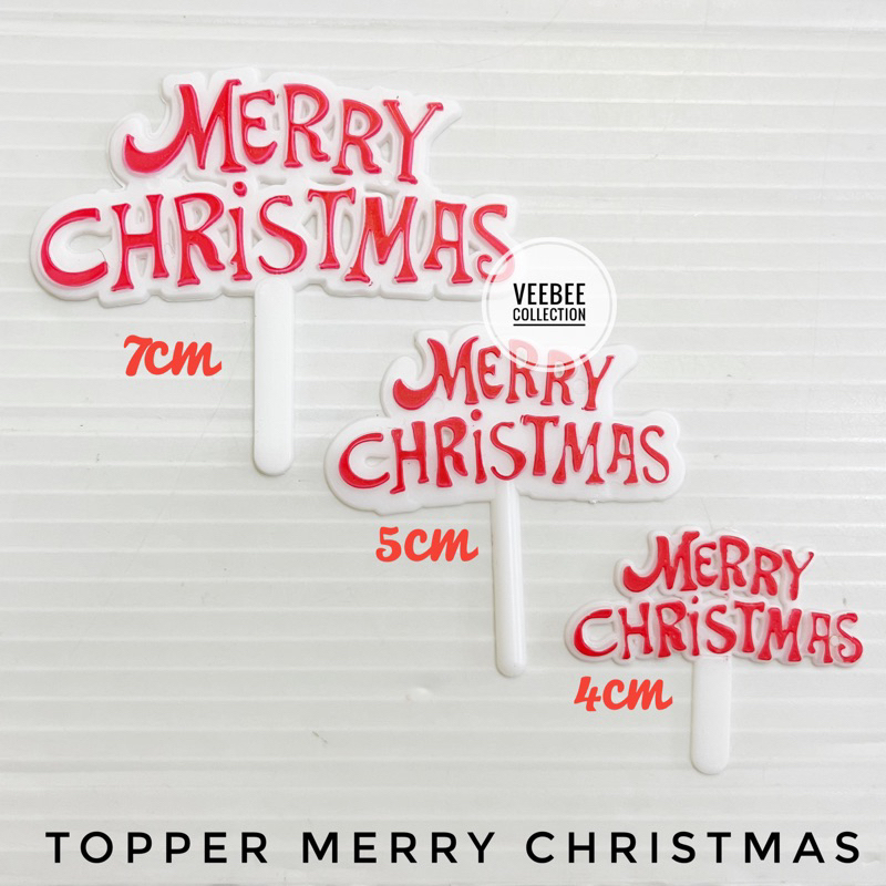 Tulisan Merry Christmas plastik/ christmas topper cake/ hiasan natal/tulisan plastik merry christmas