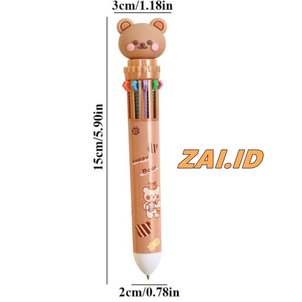

Pulpen 10 Warna | Pena Motih Beruang Pulpen Karakter Teddy Bear | Pulpen Lucu