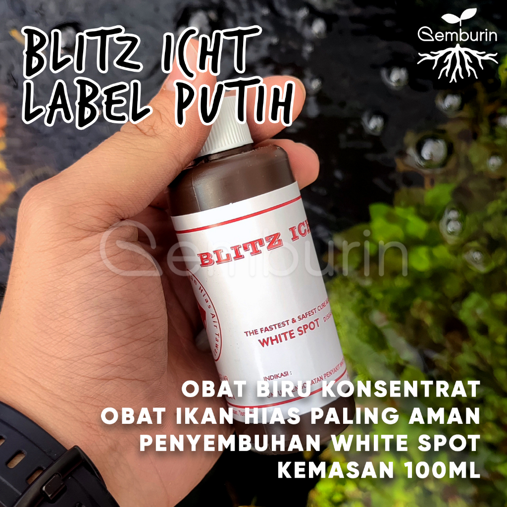 Blitz Icht 100 ml / Obat Anti White Spot / Pekatan Obat Biru Methylene Blue / Obat Vitamin Ikan Hias