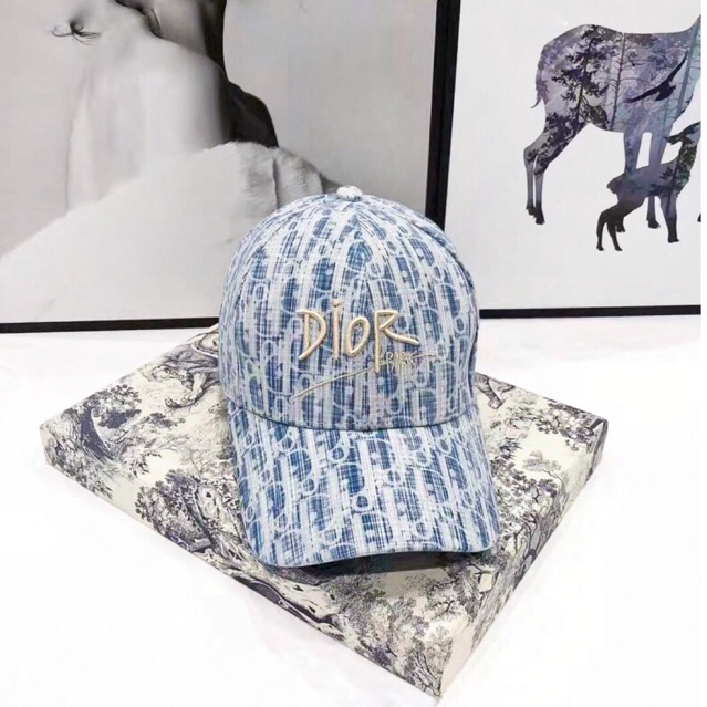 Topi Baseball Dior Blue Bordir Import Premium Caps Fashion Pria Wanita