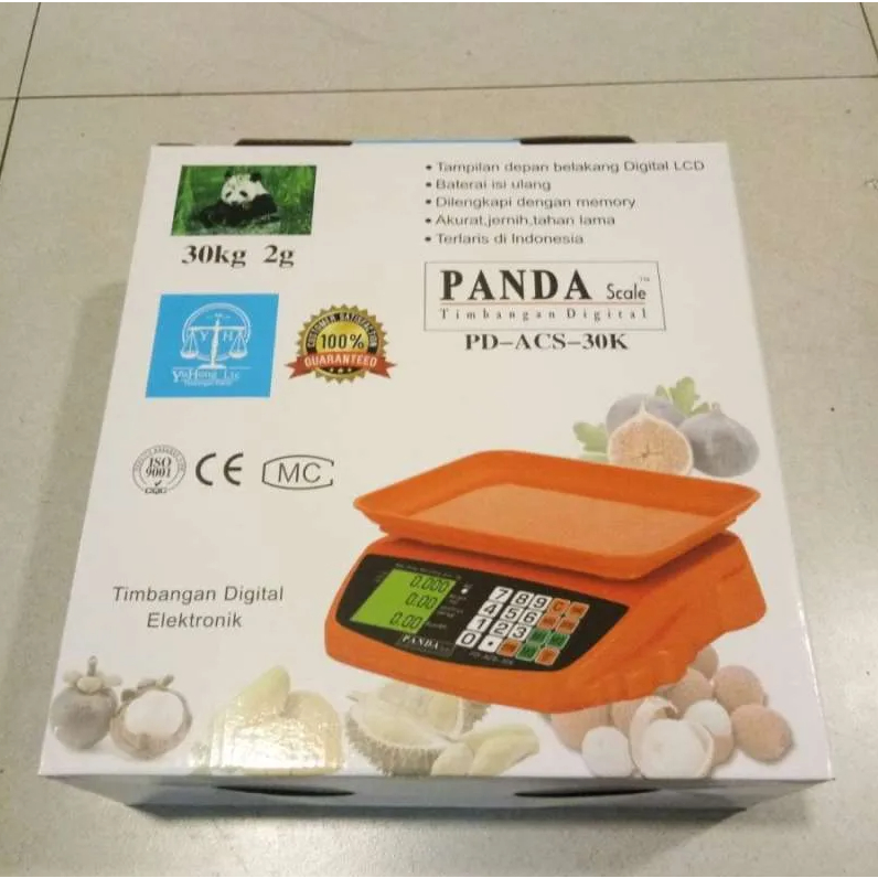 Timbangan Digital 30kg Akurasi 2g Timbangan Laundry Buah Meja Paket Sembako PANDA SCALE