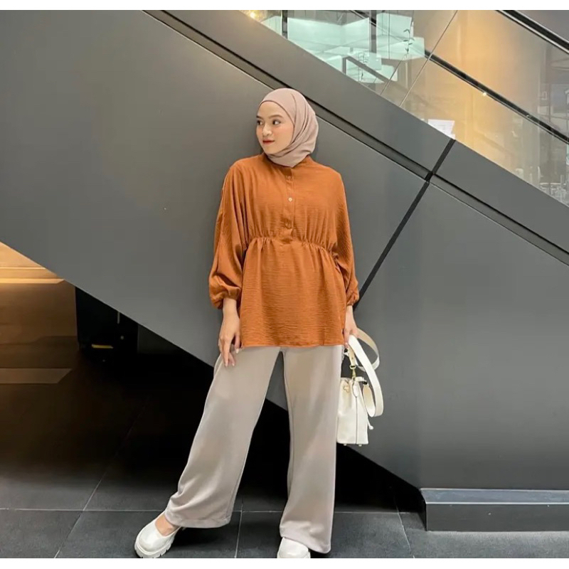 Isyana Blouse Crinkle Airflow // Kemeja Crinkle Airflow // Blouse Airflow Crinkle
