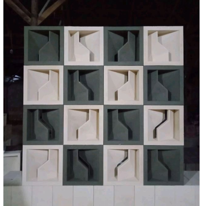 roster beton anti tampias, loster anti tampias, lubang angin roster, loster minimalis, roster putih,