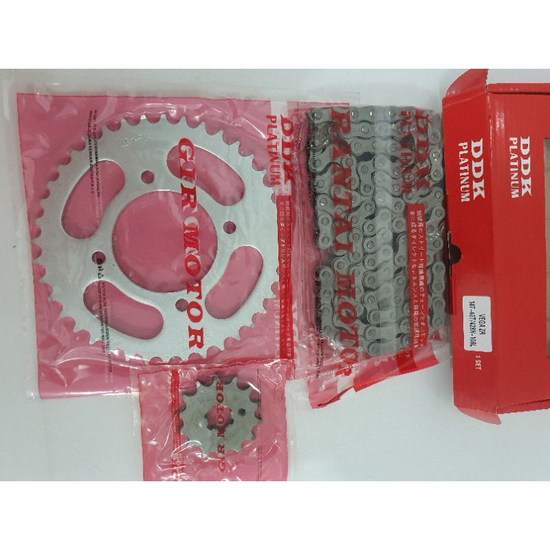 GIR PAKET MEREK DDK MOTO PLATINUM / GEAR SET MOTOR VEGA ZR FORCE F1 JUPITER Z NEW 115 ROBOT VEGA RR 