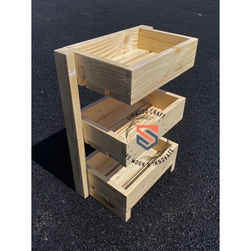 Rak Tempat Bawang 3 Susun Minimalis / Rak Bawang Kayu