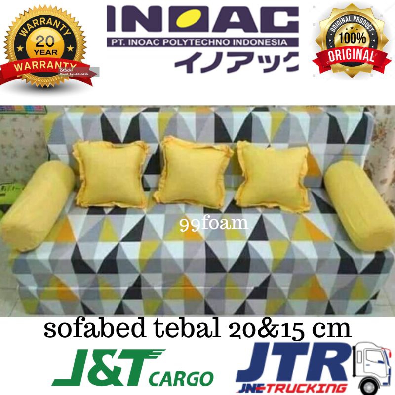 sofabed inoac asli ukuran 200x120x20 bergaransi