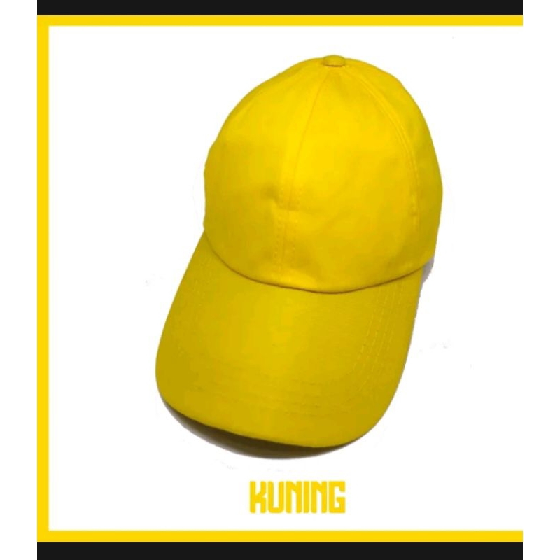 Topi baseball polos warna kuning//Topi baseball polos warna kuning pria wanita