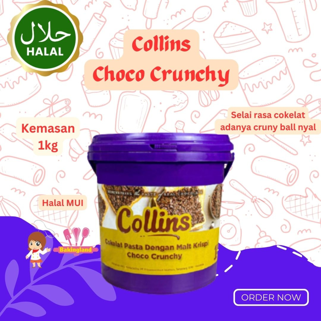 

Selai Cokelat Collins crunchy 1kg 1 kg
