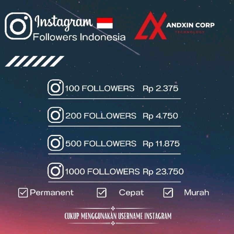 Real Followers Instagram Indonesia Aktif & Permanen