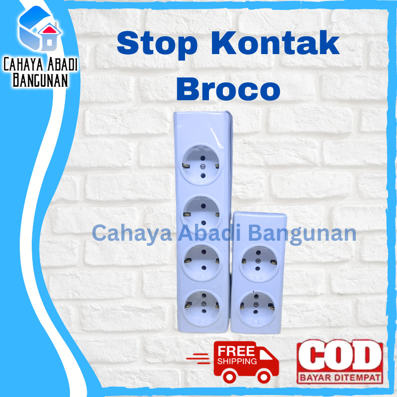 STOP KONTAK BROCO 4 LUBANG / TERMINAL / COLOKAN LISTRIK BROCO - 2 LUBANG