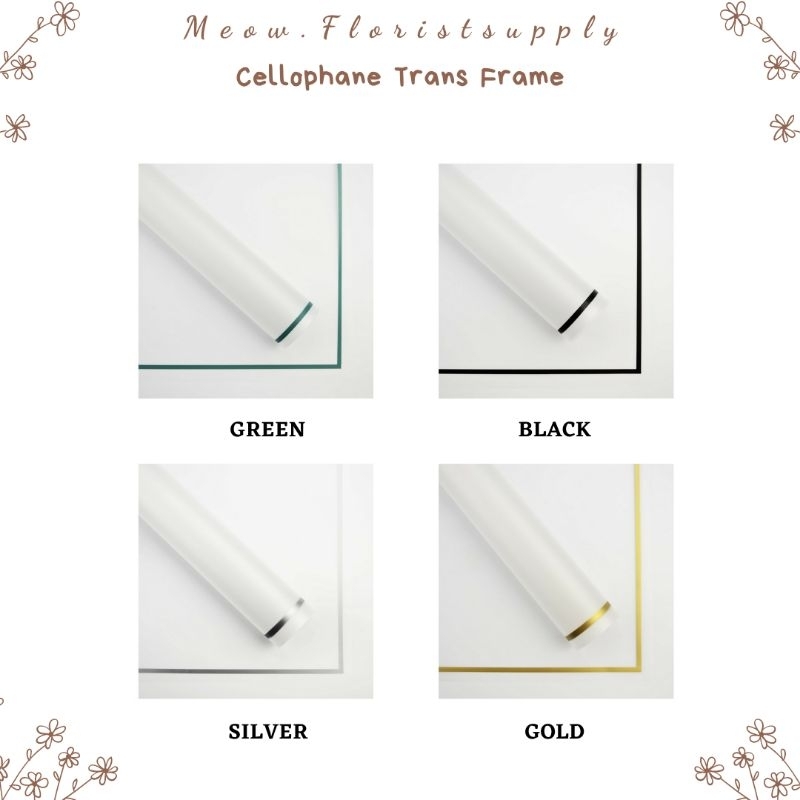 

(PACK = 20 LEMBAR) Cellophane TRANS FRAME Kertas Buket Bucket Bouquet Bunga Flower Wrapping Paper Florist