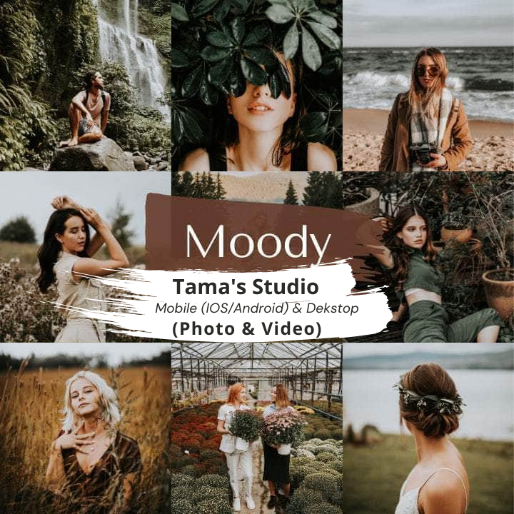 10 Premium Lightroom Preset Moody Pack  & Luts Video Filter Mobile (IOS/Android) dan Dekstop