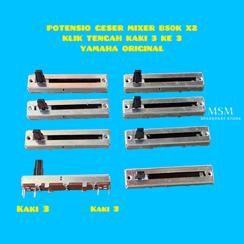 POTENSIO GESER MIXER B50K X2  KLIK TENGAH KAKI 3 KE 3 YAMAHA ORIGINAL