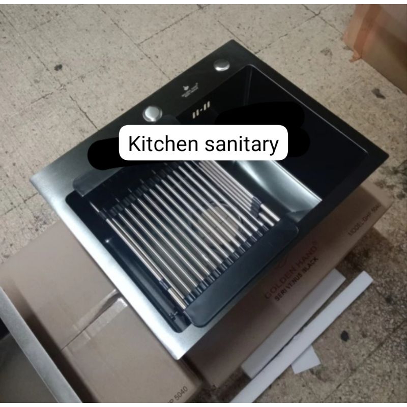 Kitchen sink Golden hand black 5040 cm / Sink Golden hand hitam 5040cm