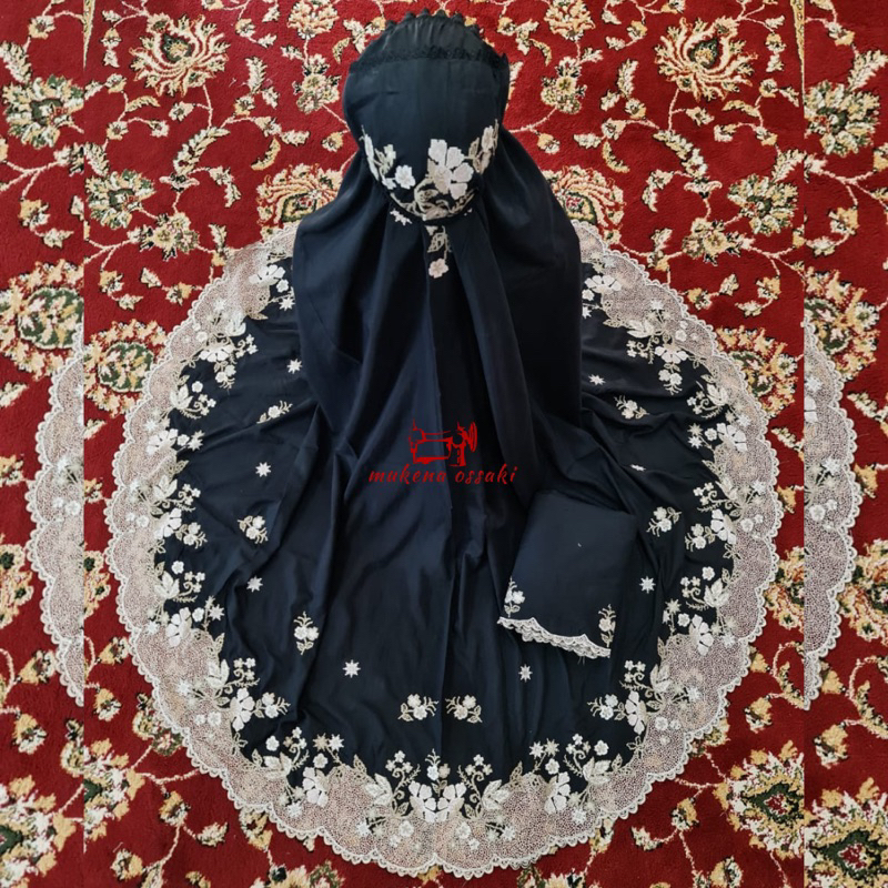 Mukena kerancang khas Bukittinggi mix strimin