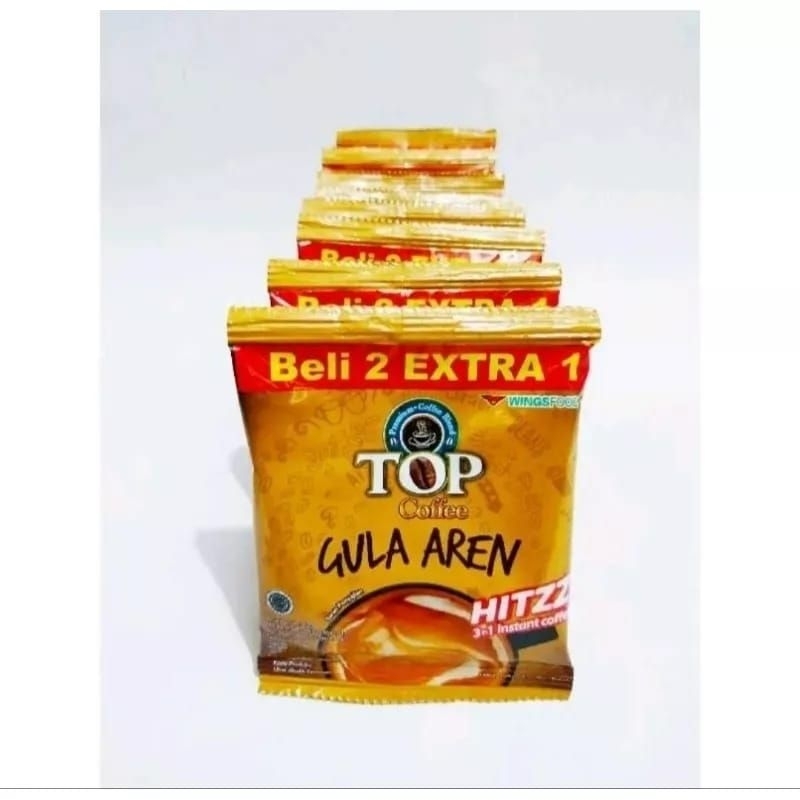 

TOP COFFEE GULA AREN 1 RENCENG ISI 10 PCS GRATIS 5 PCS @22GR