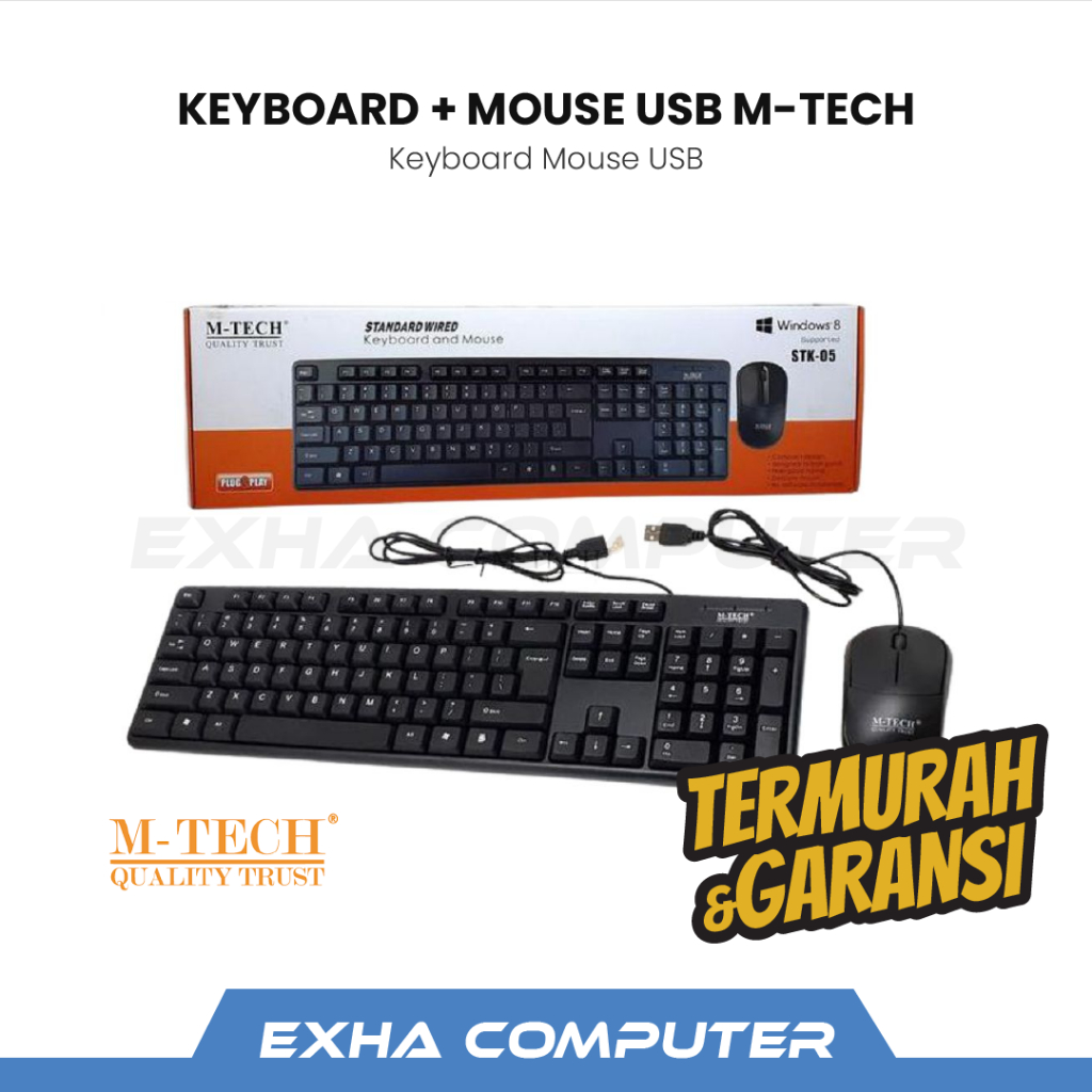 Keyboard Mouse USB MTech STK05 Keyboard + Mouse USB Kabel