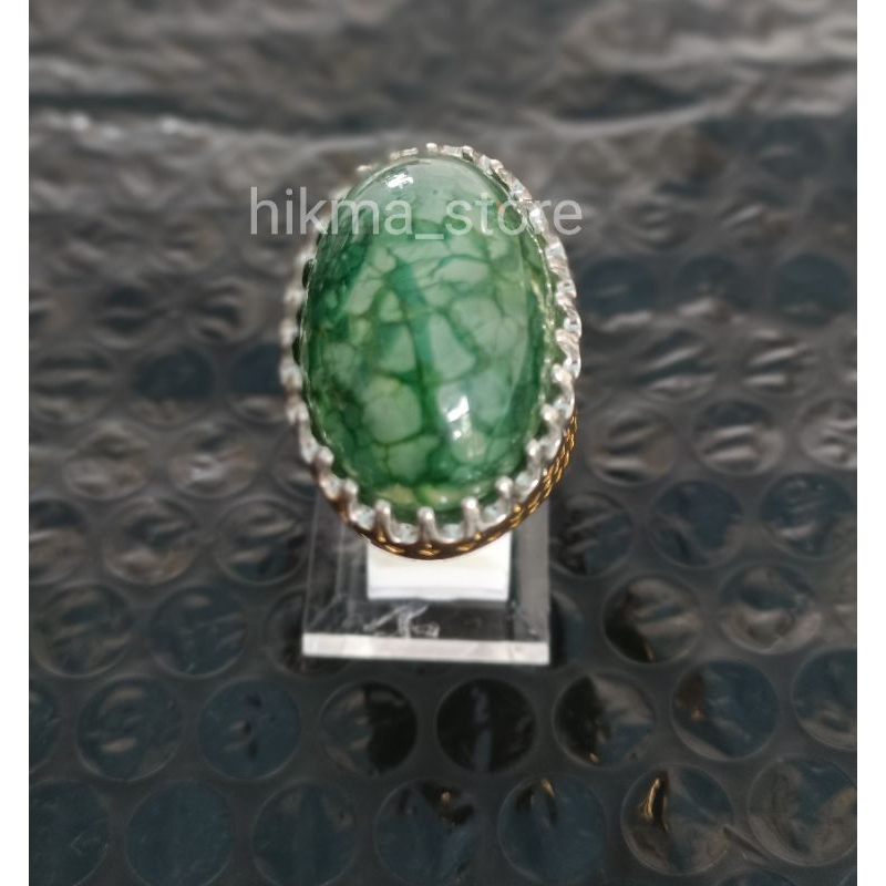 CINCIN BATU AKIK PANDAN SISIK NAGA HIJAU (N)