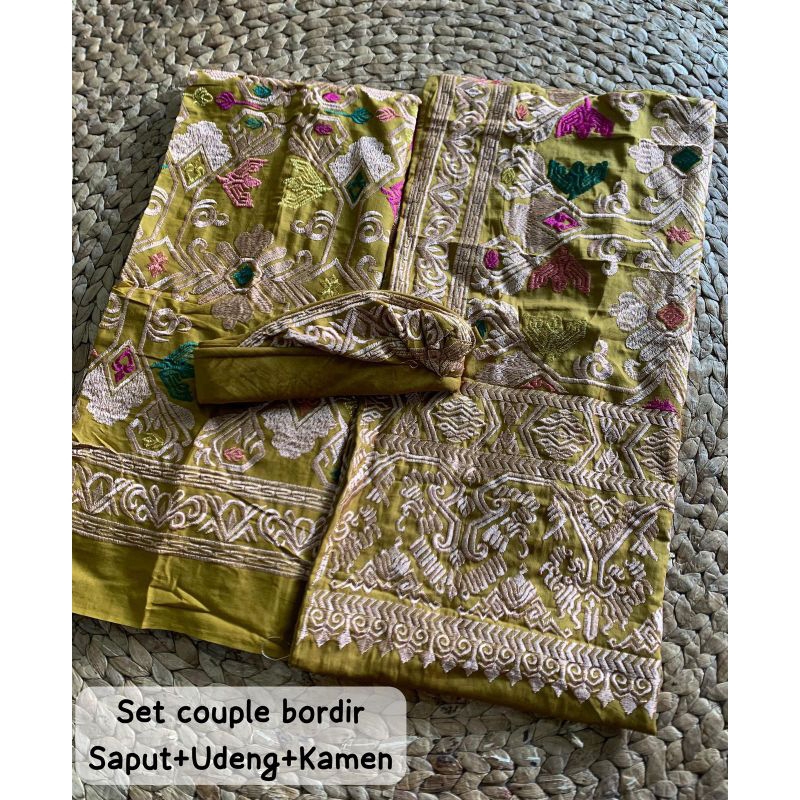 Set couple bordir bali | Couple bordir pria wanita bali | Kamen saput udeng bordir bali