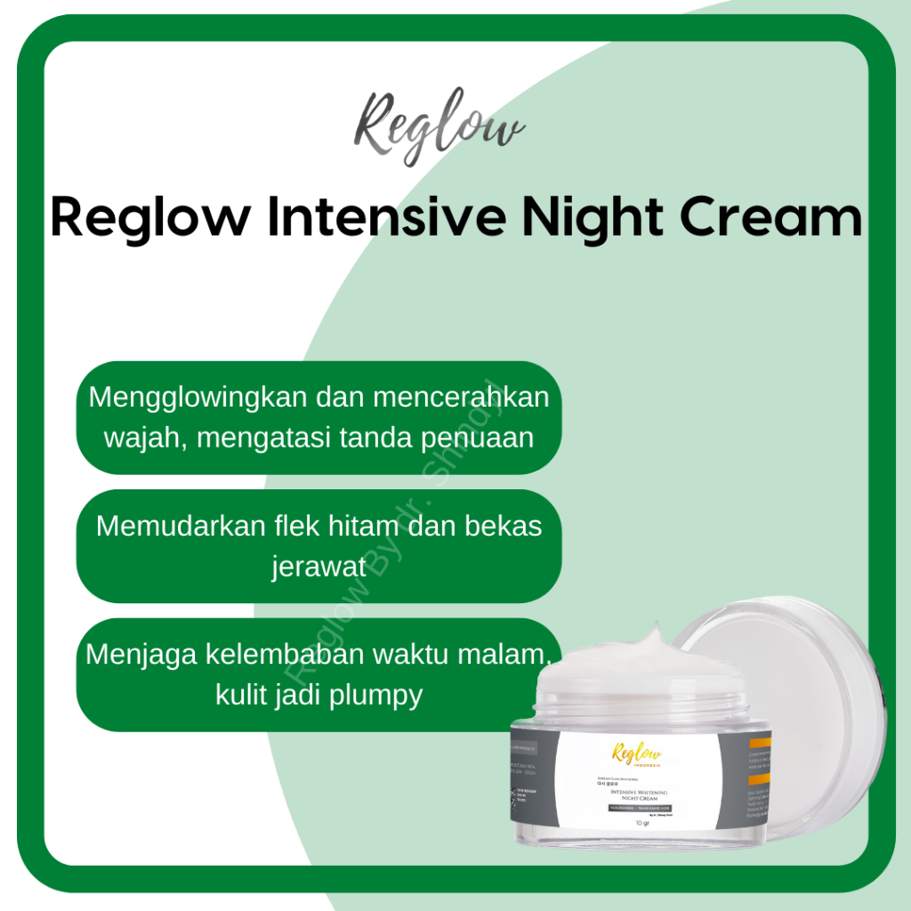 PAY DAY SALE Bundling Intensive Whitening Night Cream Facial Wash Reglow Skincare dr Shindy