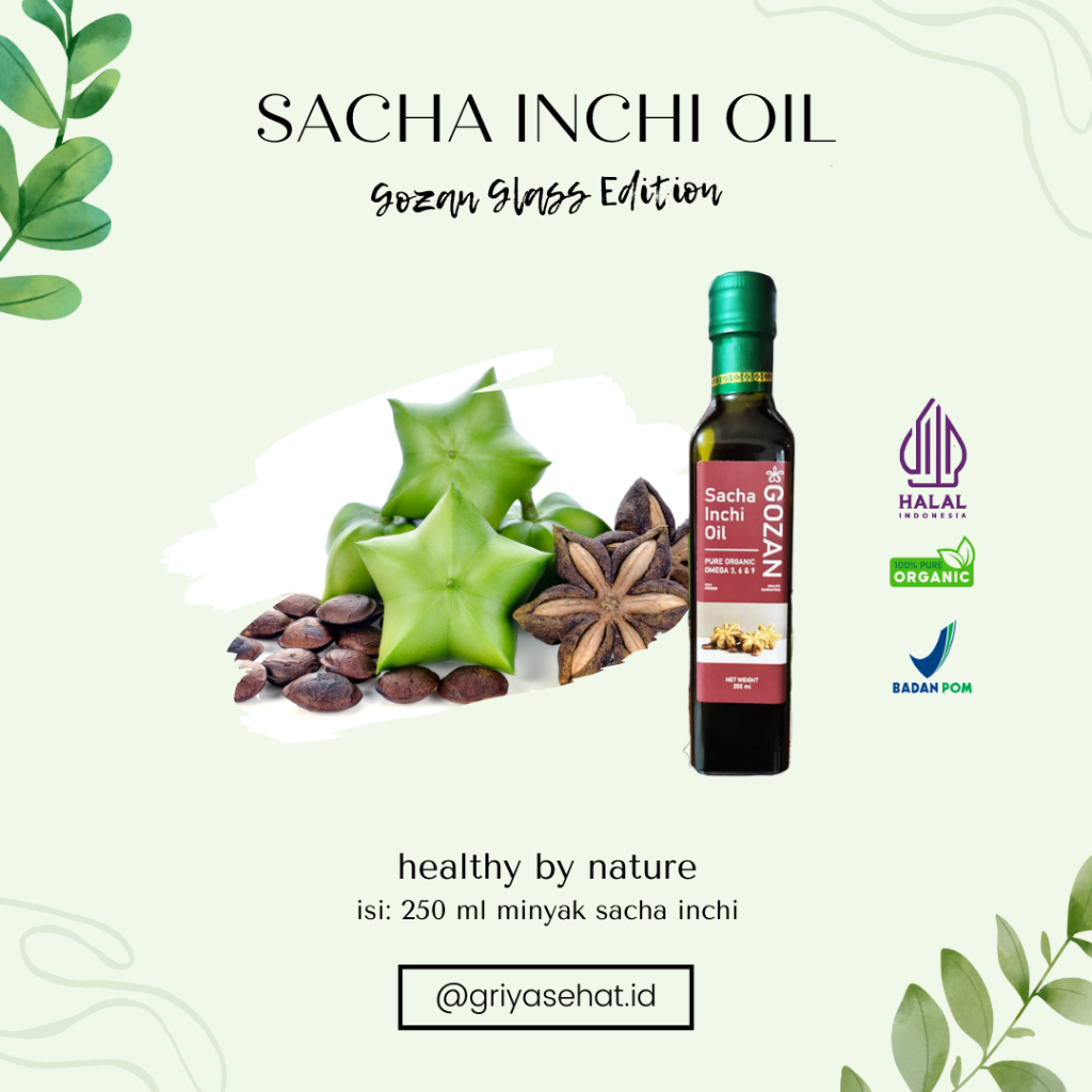 Gozan Minyak Sacha Inchi Oil Glass Edition 250 ml Edisi Botol Kaca Omega 3 6 9 Vitamin A D E