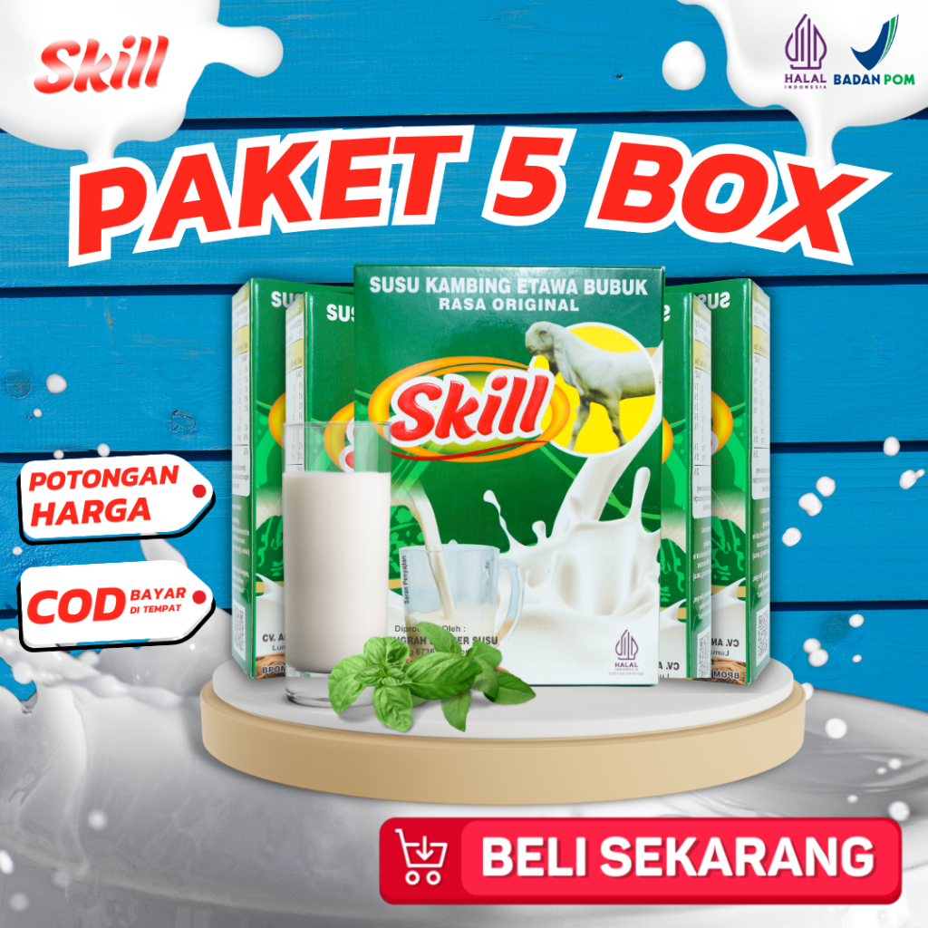 

PAKET 5 BOX SUSU SKILL - Susu Kambing Etawa Skill Original Bukan Etawalin