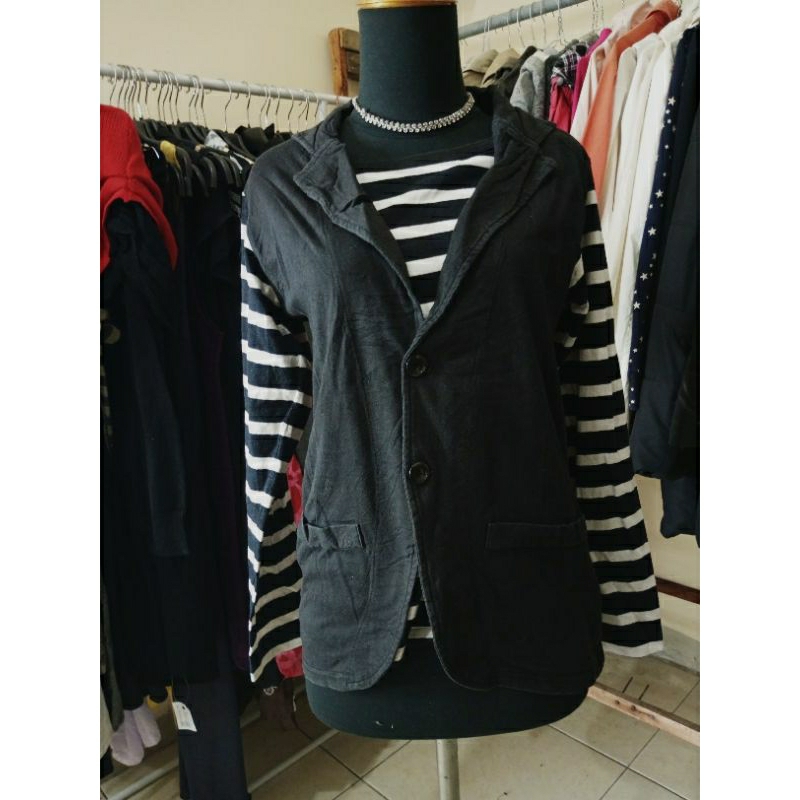 Blazer wanita kasual bahan kaos adem