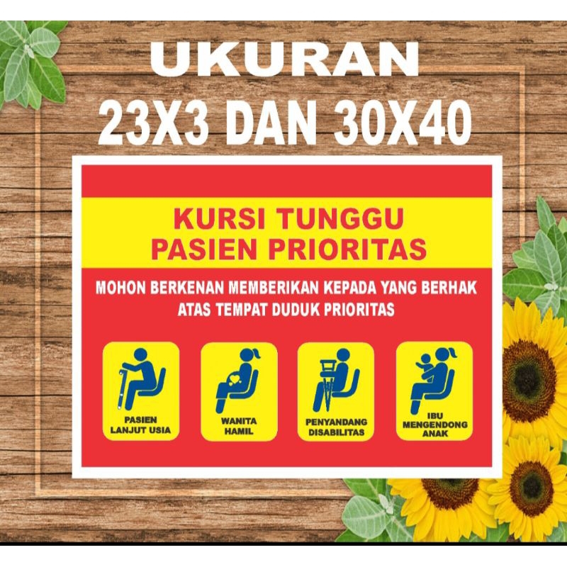 stiker kursi tunggu pasien