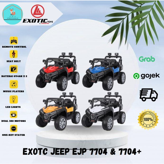 Mainan Anak Mobilan Aki by Exotic Jeep EJP 7704 & EJP 7704+ Ban Karet