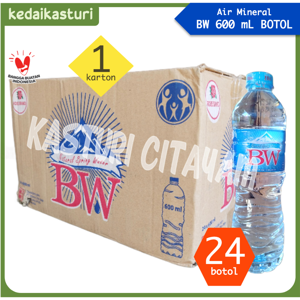 

Air Mineral BW Rose Brand 600mL Instan Kurir - 1 Karton x 24 Botol