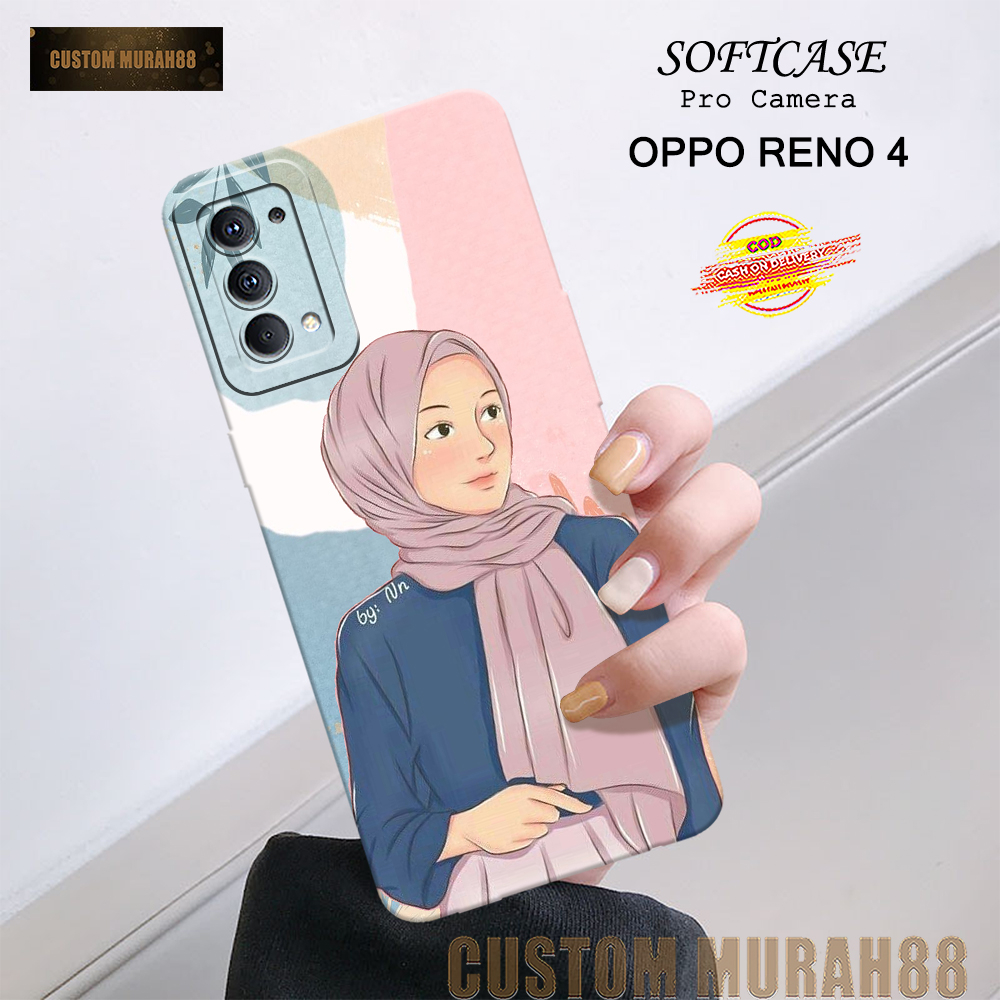 Case Oppo Reno 4 Terbaru - Fashion Case HIJAB - Casing Hp Oppo Reno 4 - Softcase Pro Camera Oppo Ren