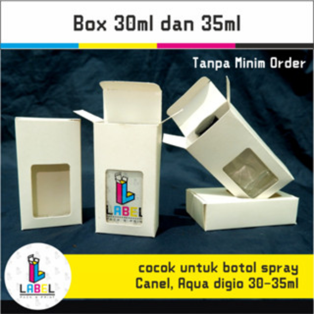 Box Parfum 30ml/ Dus botol  30ml / kemasan parfum 30ml POLOS Tanpa mika(bolong)