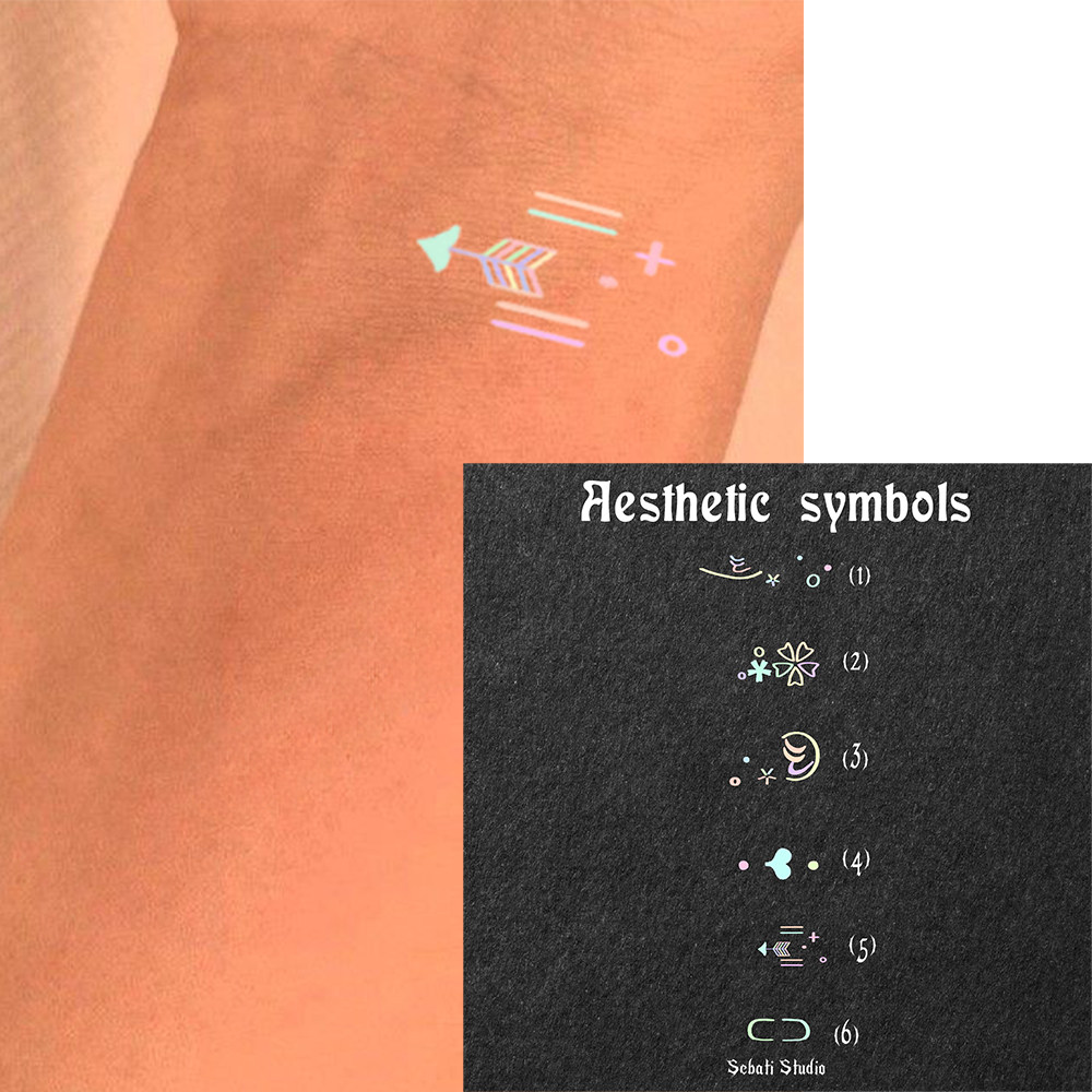 Rainbow aesthetic symbol PART 4 tattoo temporary | Tato warna warni simbol estetik Sebati Studio