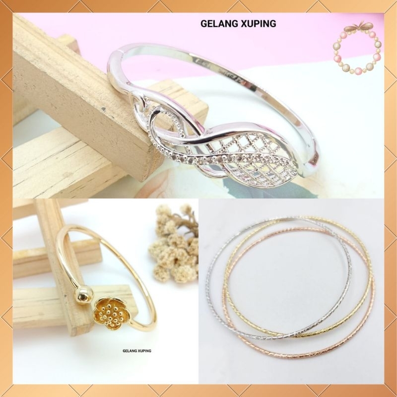 Gelang Xuping Pipa Tali Air Putih, Mawar Kuning, Keroncong Wanita Kuning, Putih, 3 Warna Modis, Eleg