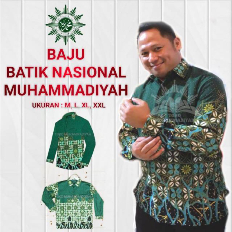 Baju batik muhammadiyah nasional 2023 terbaru pria dan wanita seragam batik muhammadiyah nasional wa