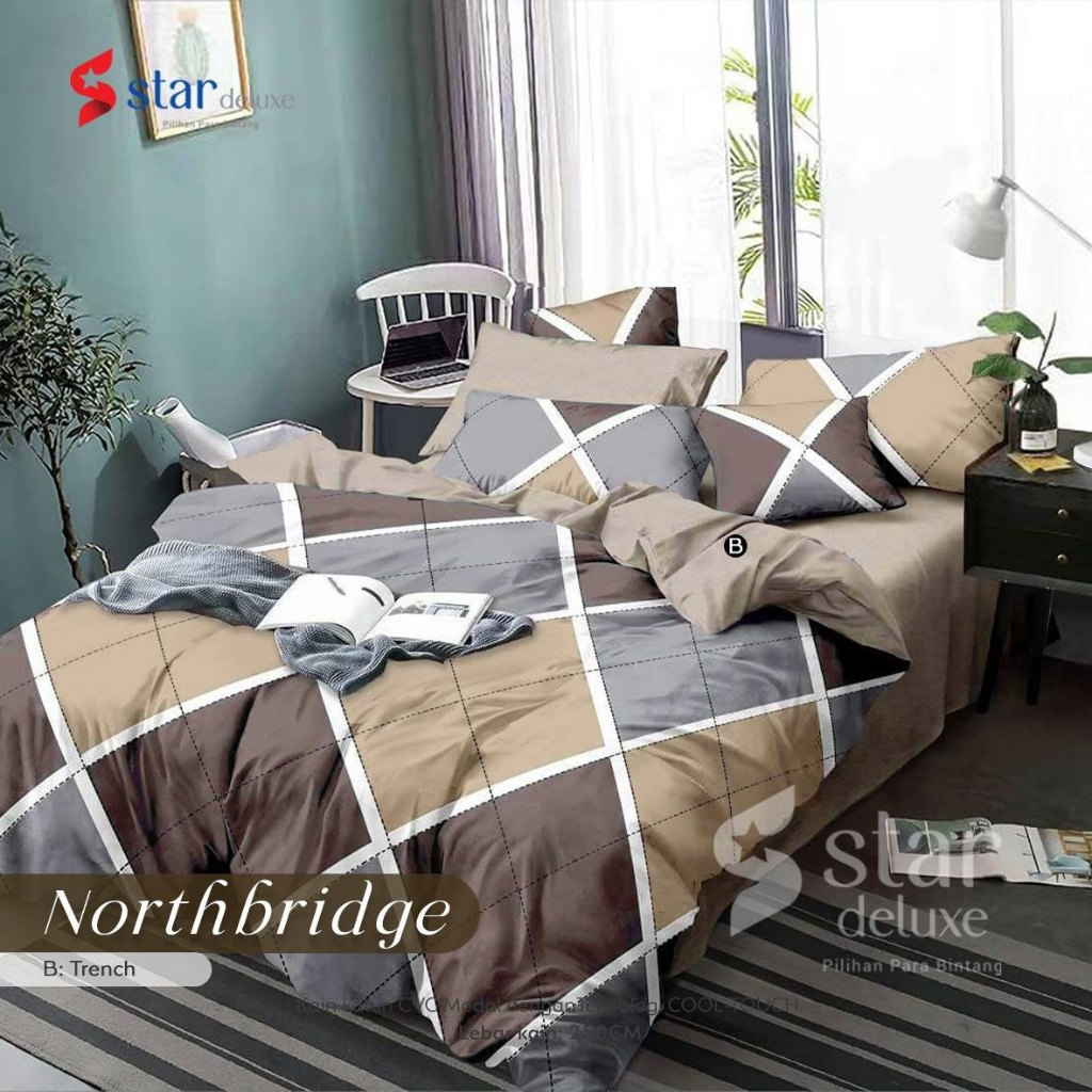Bedcover Set Motif Nortbridge Bahan Katun Premium Quality bedcover sprei aesthetic motif bunga daun 