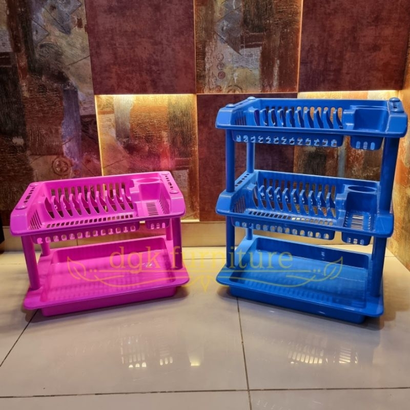 Rak Tempat Pengering Piring Alat Makan Bernampan Dengan Alas Nampan Penadah Penampung Tirisan Air Pl