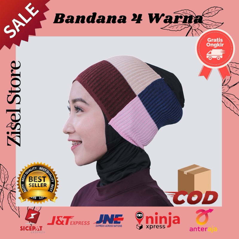 Bandana rajut 4 warna premium 4 in 1 /CIPUT BANDANA RAJUT PREMIUM
