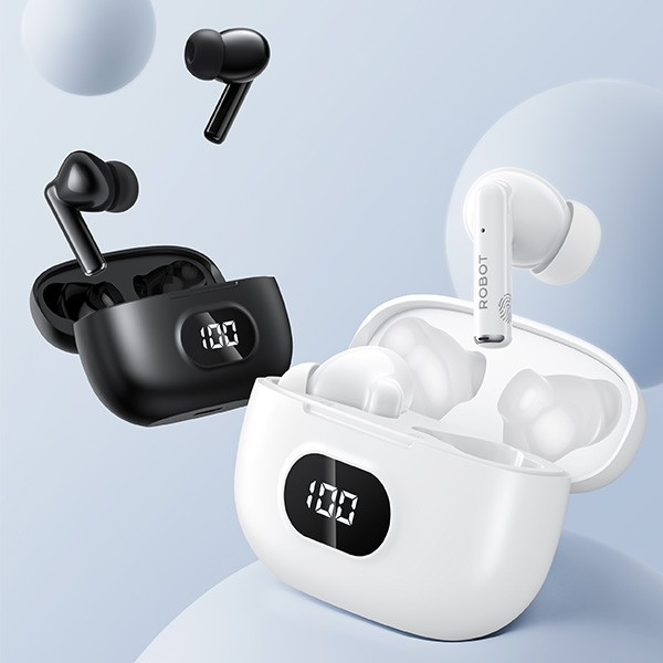Robot Airbuds T70 LED Wireless Earphone Bluetooth TWS - new T50s T80