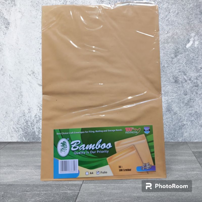 

Amplop Folio coklat per pak 100 lembar Bamboo