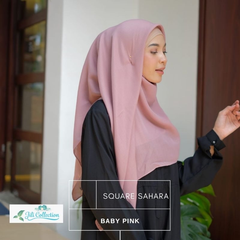 JILI Square Sahara - Hijab Segi Empat Voal Premium 115 x 115 Polos Bahan Voal Ultra Fine