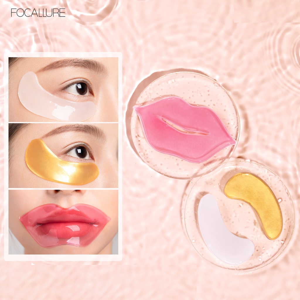 FOCALLURE Collagen Crystal 24K Gold Pure Luxury Eye / Hydra-Gel Eye Mask FASC01 / Moisturizing Lip M